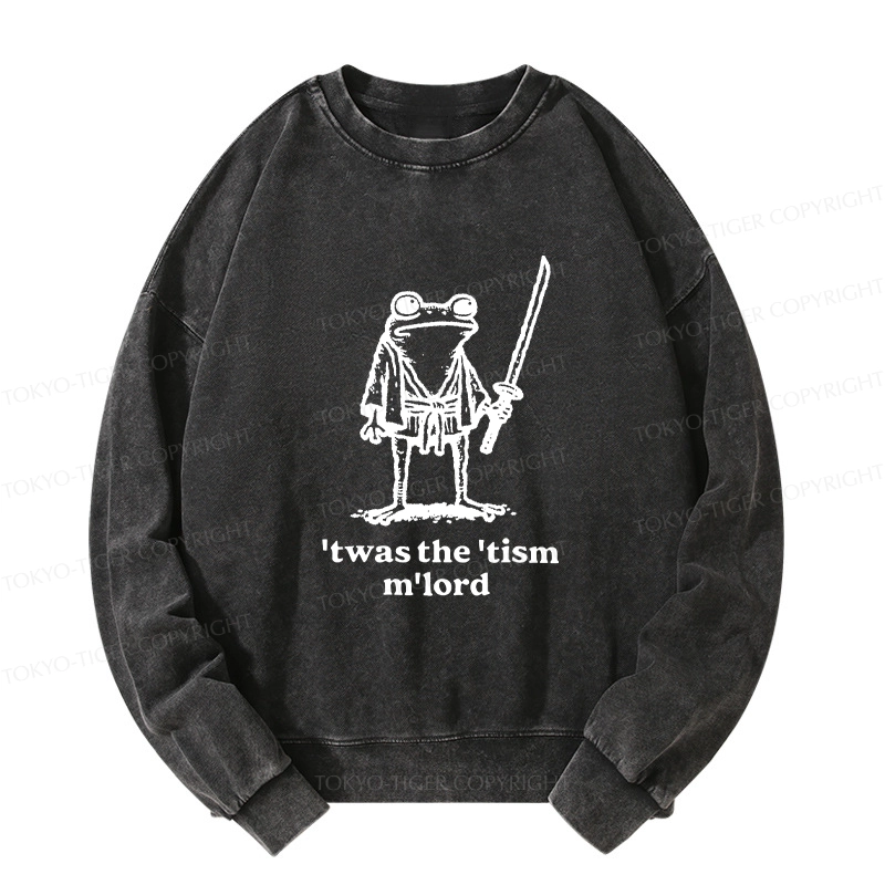 Tokyo-Tiger Focused Samurai Frog Washed Sweatshirt