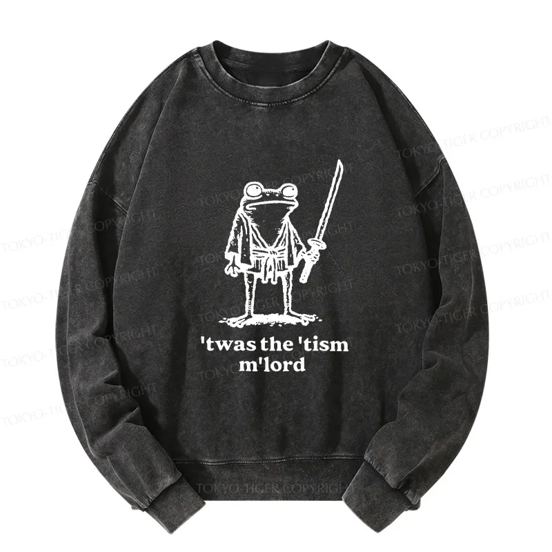 Tokyo-Tiger Focused Samurai Frog Washed Sweatshirt