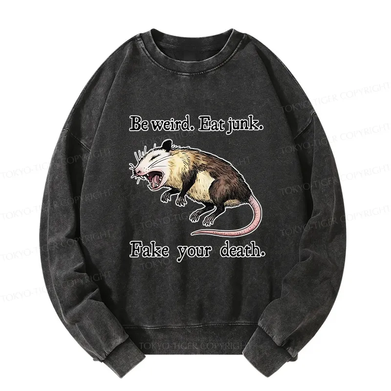 Tokyo-Tiger Possum Playing Dead Washed Sweatshirt