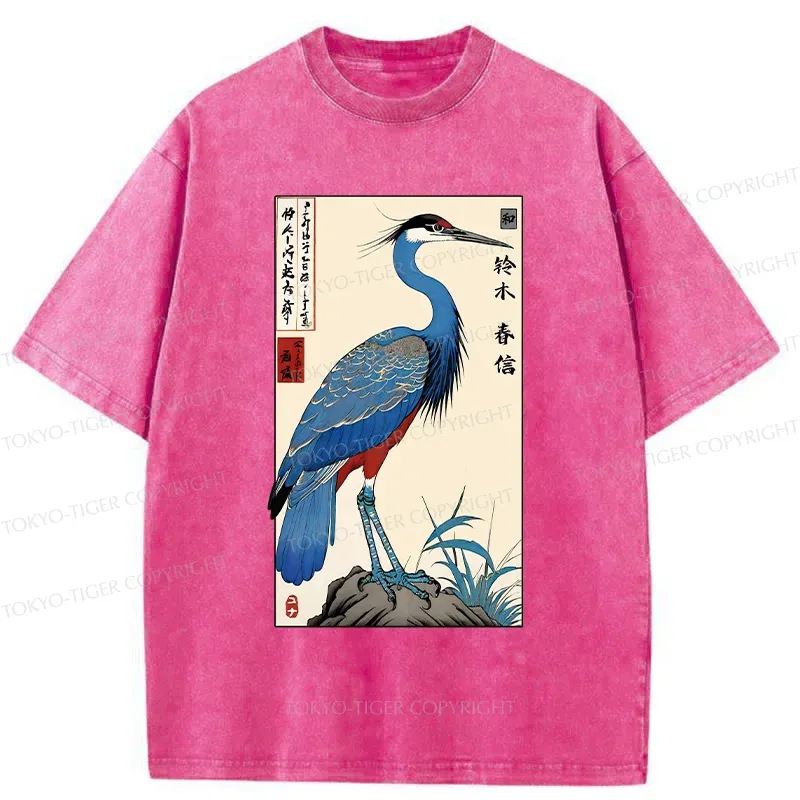 Tokyo-Tiger Colorful Crane Washed T-Shirt