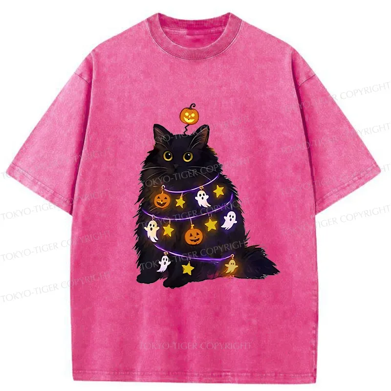 Tokyo-Tiger Halloween Cat Washed T-Shirt