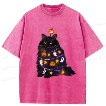 Tokyo-Tiger Halloween Cat Washed T-Shirt