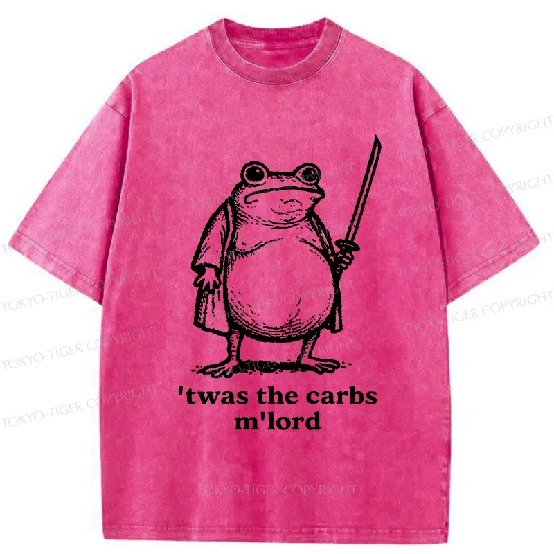 Tokyo-Tiger Funny Fat Samurai Frog Washed T-Shirt