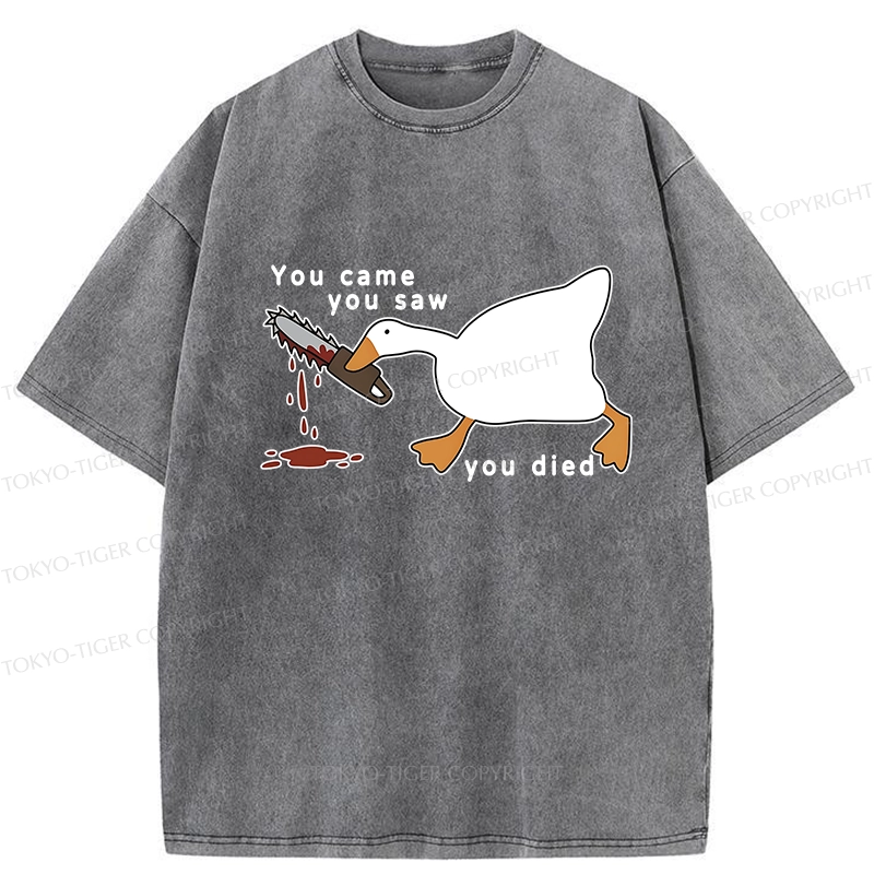 Tokyo-Tiger You Came You Saw You Died Washed T-Shirt