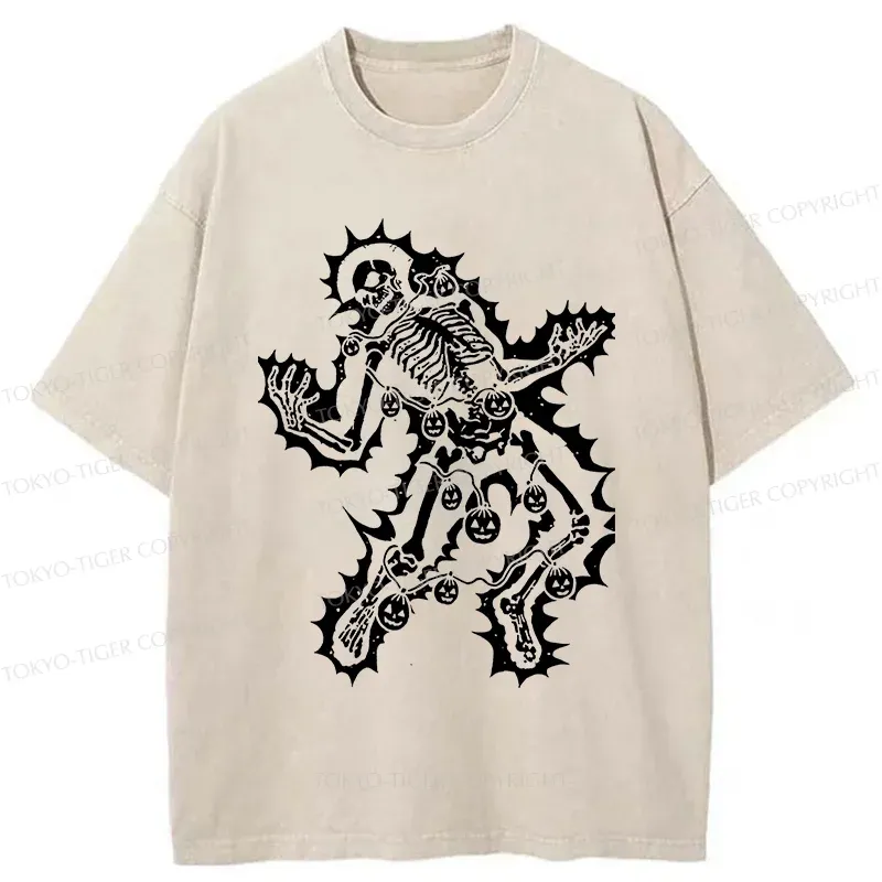 Tokyo-Tiger Electrocuted Skeleton Washed T-Shirt