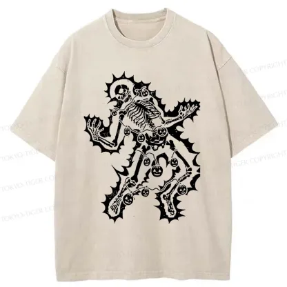 Tokyo-Tiger Electrocuted Skeleton Washed T-Shirt