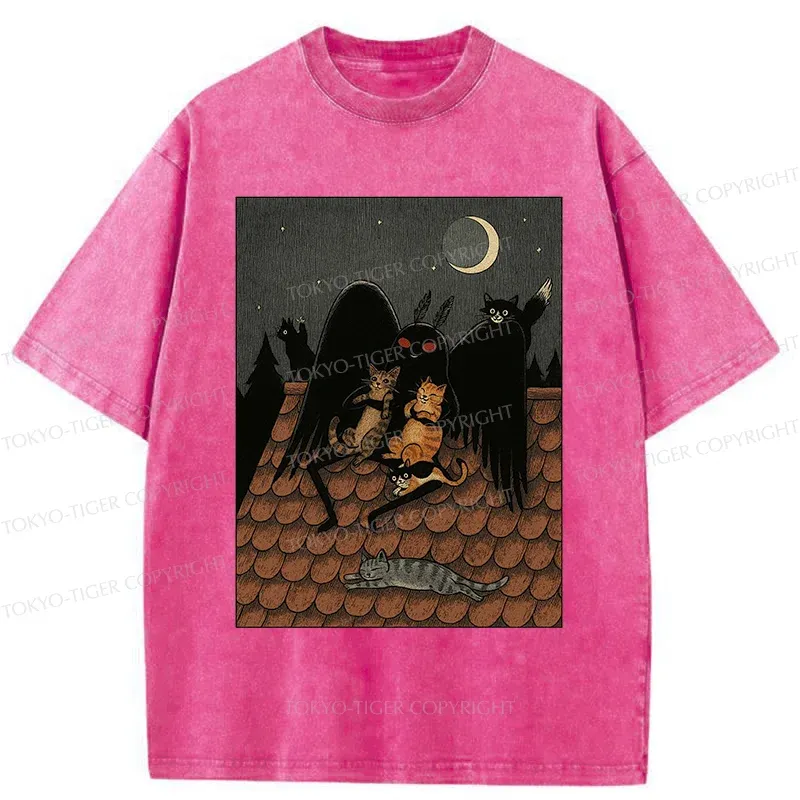 Tokyo-Tiger Mothman In Moonlight Washed T-Shirt