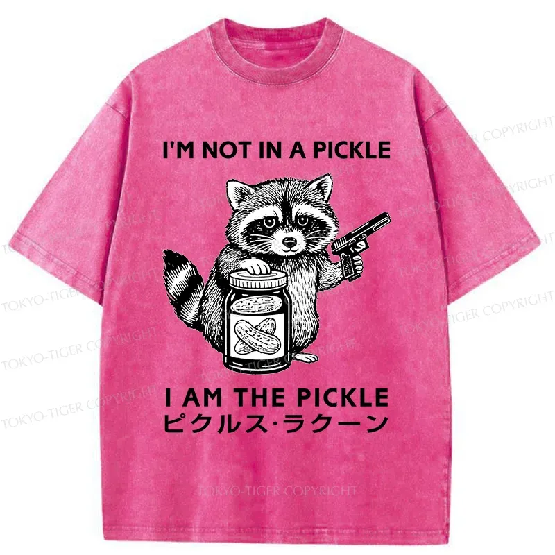 Tokyo-Tiger Funny Raccoon Washed T-Shirt