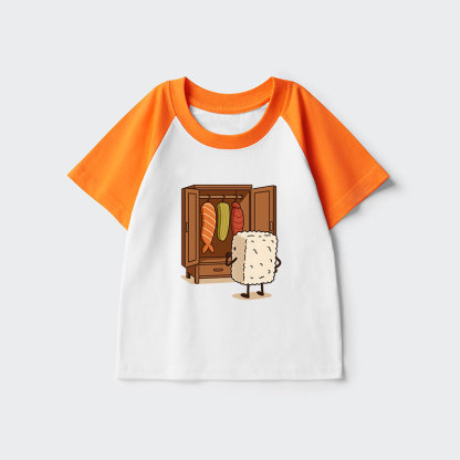 Tokyo-Tiger Sushi Pick Out Clothes Kids Raglan T-shirt