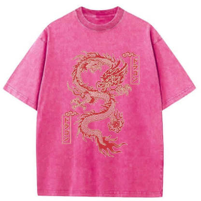 Tokyo-Tiger Dragon With Ball Totem Washed T-Shirt