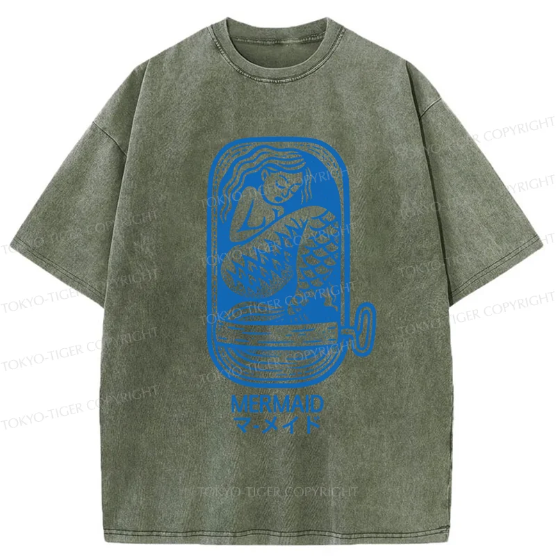 Tokyo-Tiger Mermaid Can Washed T-Shirt