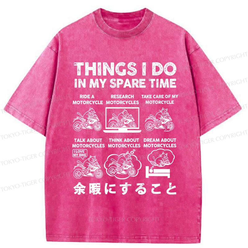 Tokyo-Tiger Things I Do In My Spare Time Washed T-Shirt
