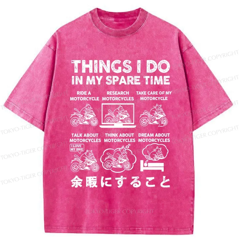 Tokyo-Tiger Things I Do In My Spare Time Washed T-Shirt