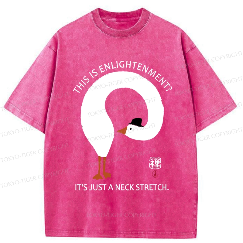 Tokyo-Tiger Funny Neck Stretch Of Zen Washed T-Shirt