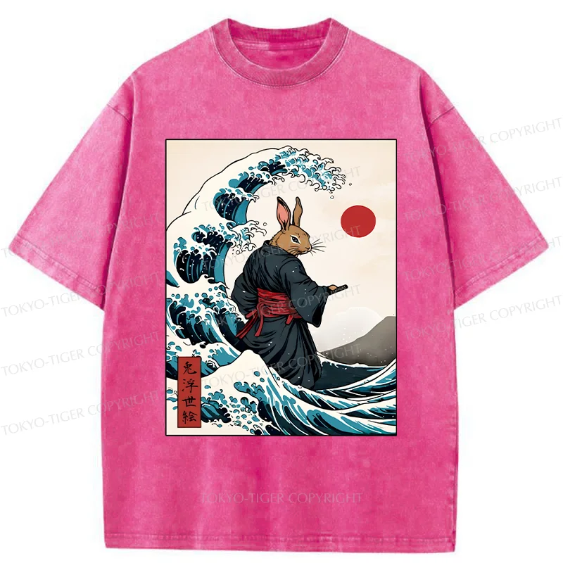 Tokyo-Tiger Rabbit Samurai Washed T-Shirt