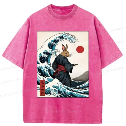 Tokyo-Tiger Rabbit Samurai Washed T-Shirt