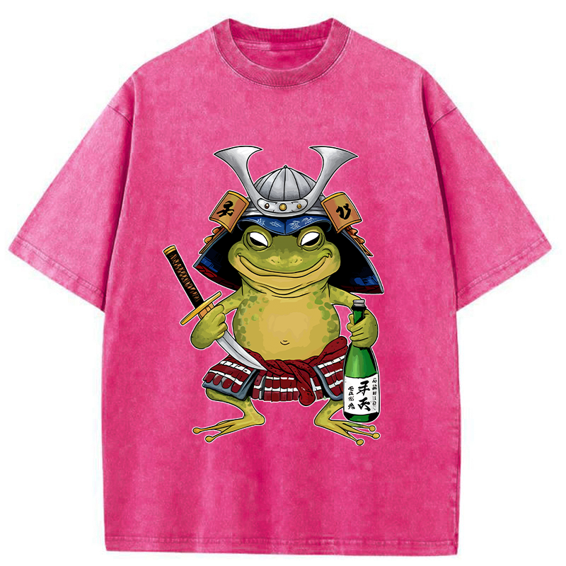 Tokyo-Tiger Japanese Samurai Frog Washed T-Shirt
