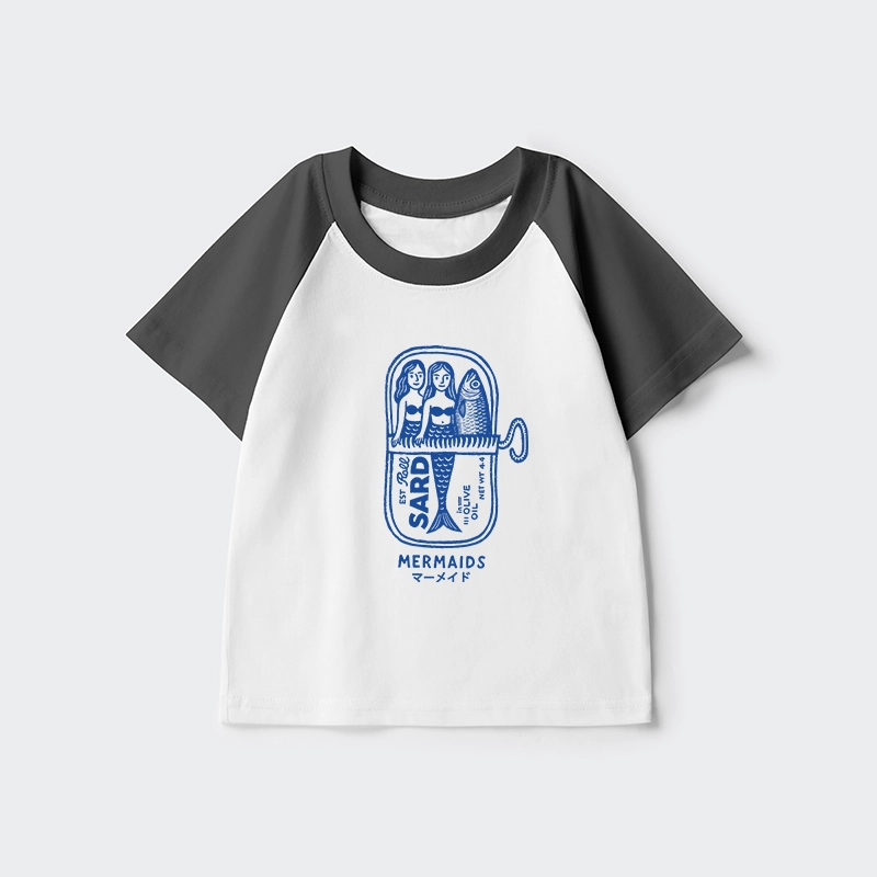 Tokyo-Tiger Mermaid Can Kids Raglan T-shirt