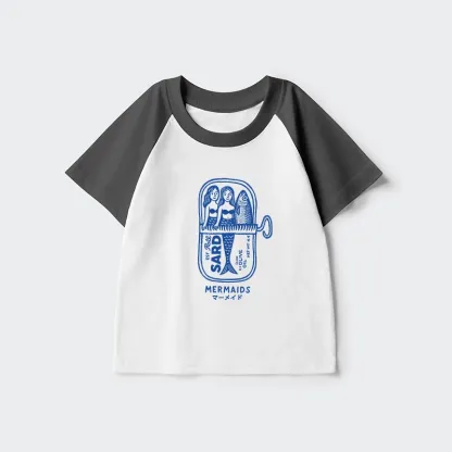 Tokyo-Tiger Mermaid Can Kids Raglan T-shirt
