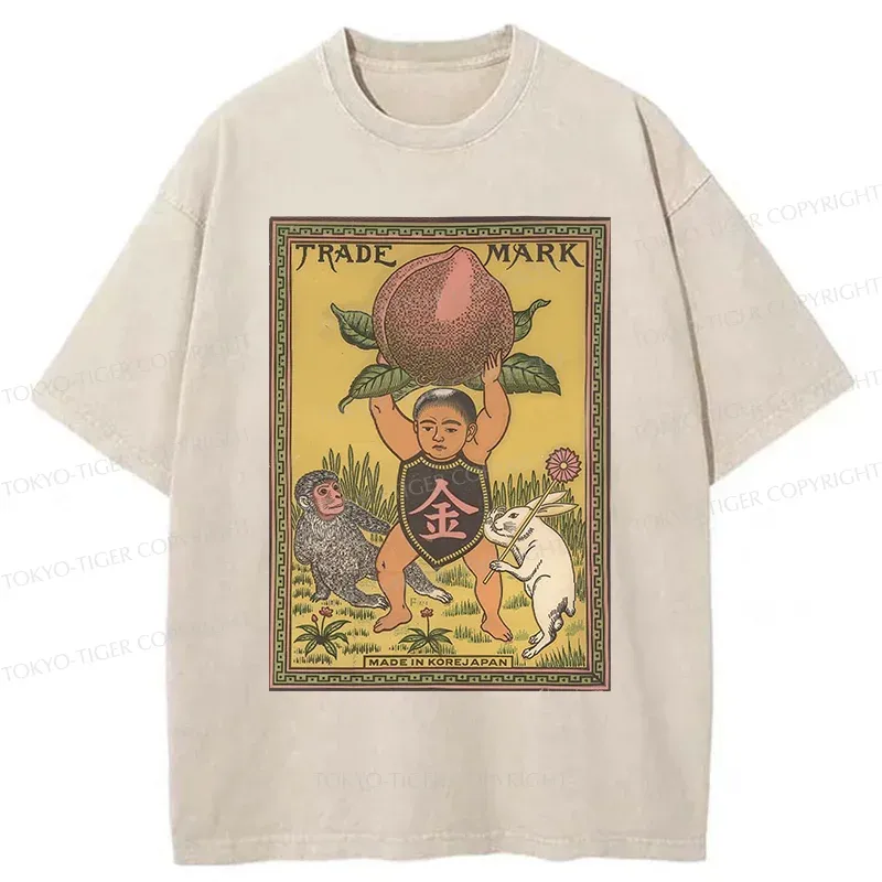 Tokyo-Tiger Japanese Kintaro Washed T-Shirt