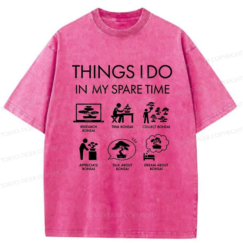 Tokyo-Tiger Bonsai Hobby Washed T-Shirt