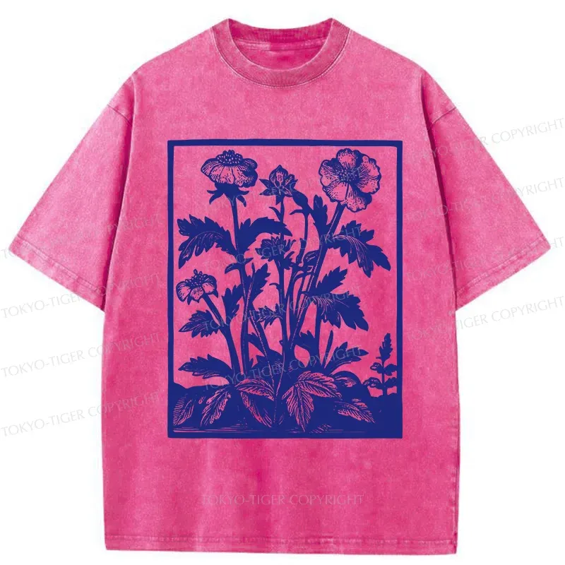 Tokyo-Tiger Vintage Japanese Plants Washed T-Shirt