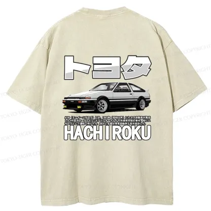 Tokyo-Tiger Japanese Classic Car Retro Back Washed T-Shirt