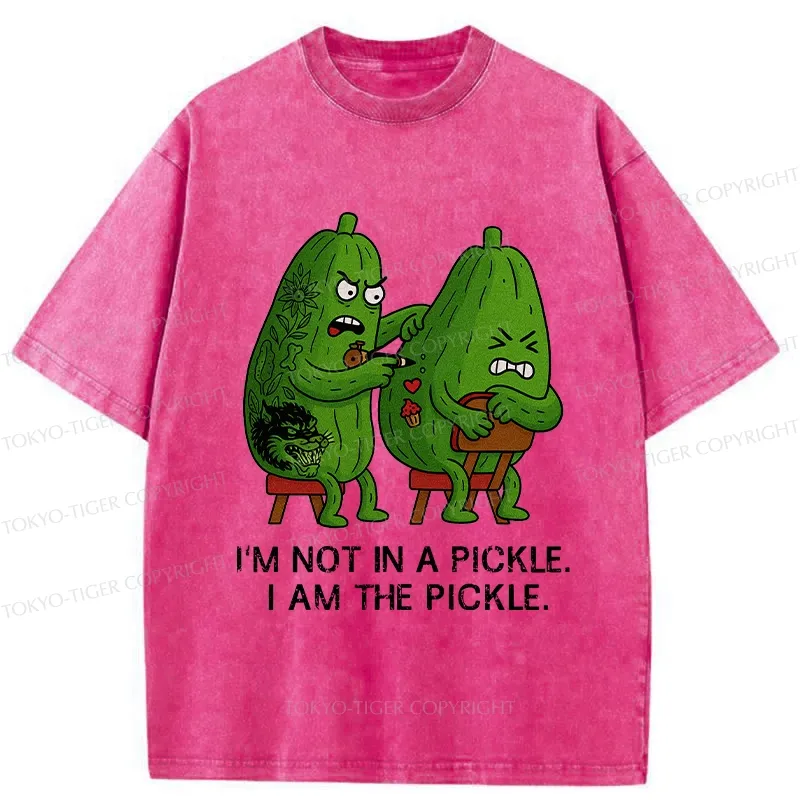 Tokyo-Tiger I Am The Pickle Funny Washed T-Shirt