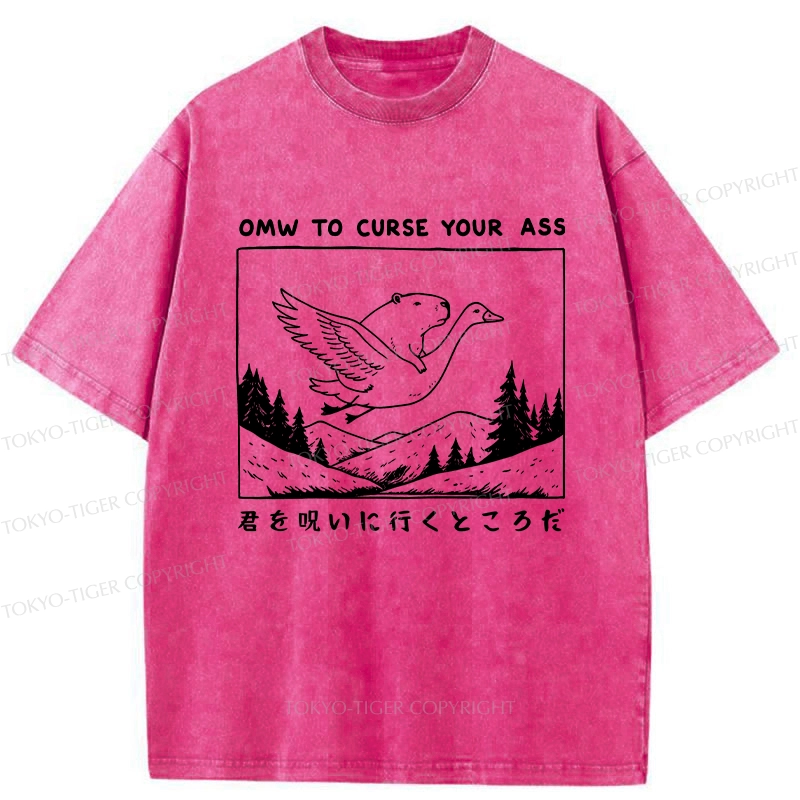 Tokyo-Tiger I'm On My Way To Curse You Washed T-Shirt