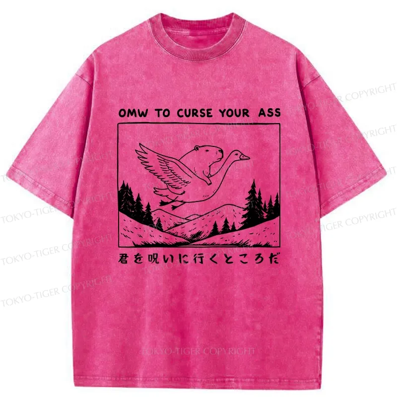 Tokyo-Tiger I'm On My Way To Curse You Washed T-Shirt