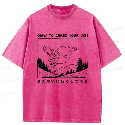 Tokyo-Tiger I'm On My Way To Curse You Washed T-Shirt