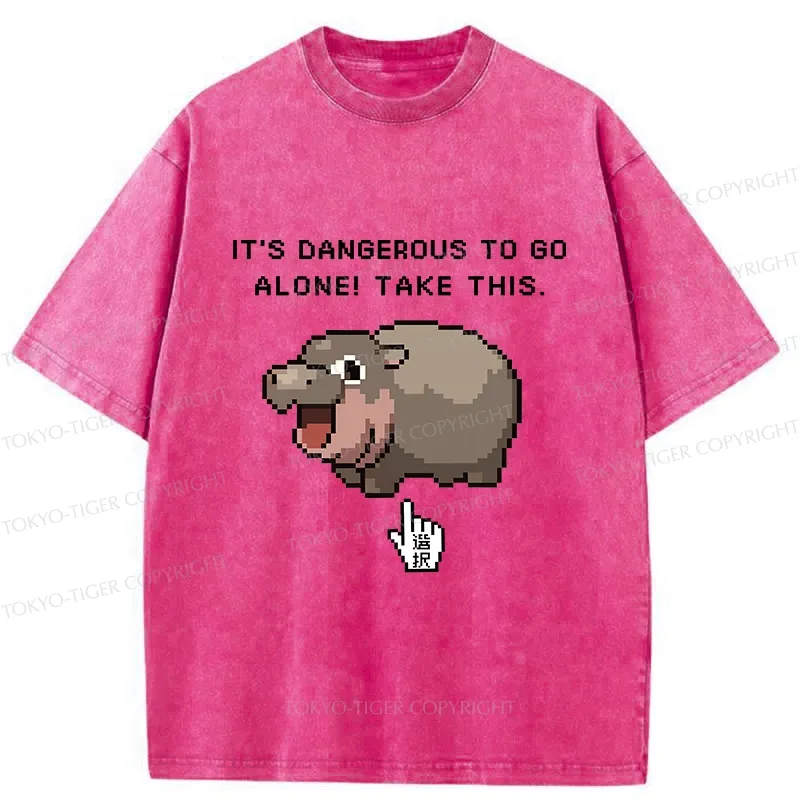 Tokyo-Tiger It's Dangerous To Go Alone Washed T-Shirt