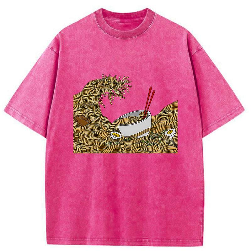 Tokyo-Tiger The Great Wave Off Ramen Washed T-Shirt