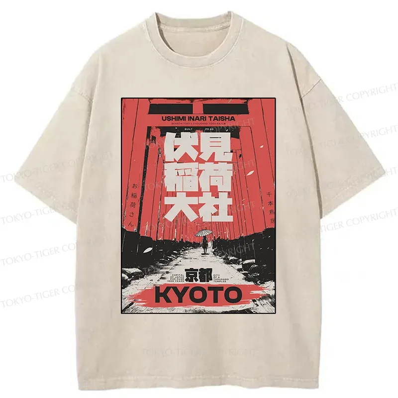 Tokyo-Tiger Kyoto Senbon Torii Washed T-Shirt