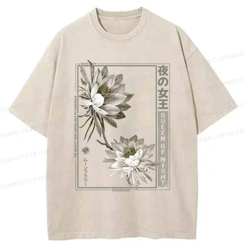 Tokyo-Tiger Japanese Epiphyllum Washed T-Shirt