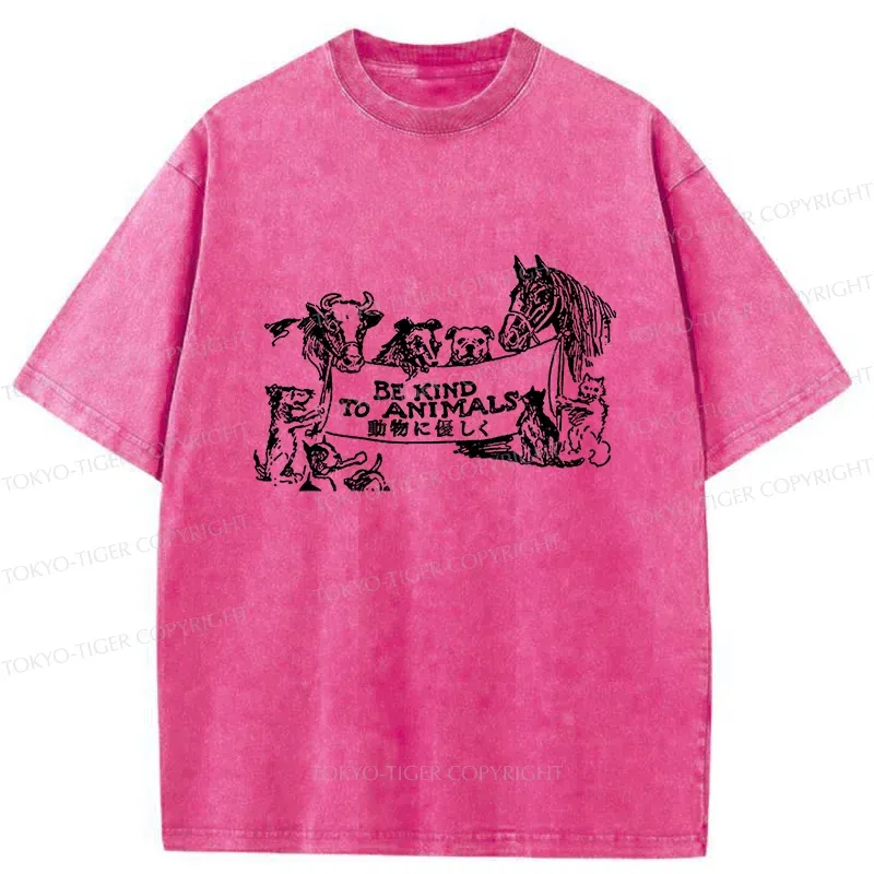 Tokyo-Tiger Be Kind To Animals Washed T-Shirt