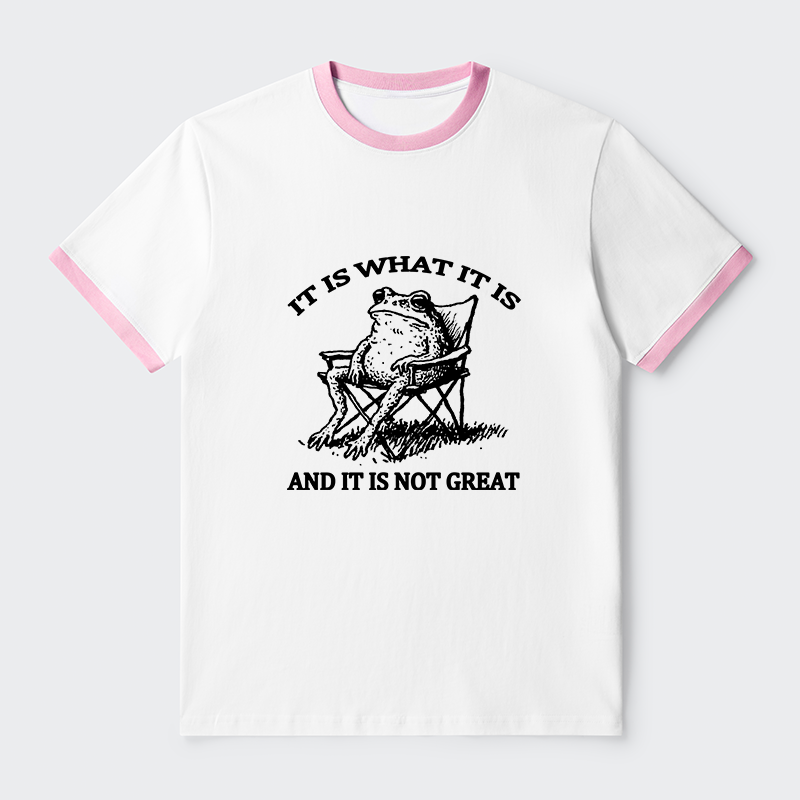 Tokyo-Tiger Resting Frog Funny Contrast Trim T-Shirt