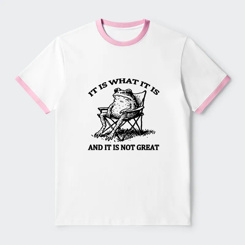 Tokyo-Tiger Resting Frog Funny Contrast Trim T-Shirt