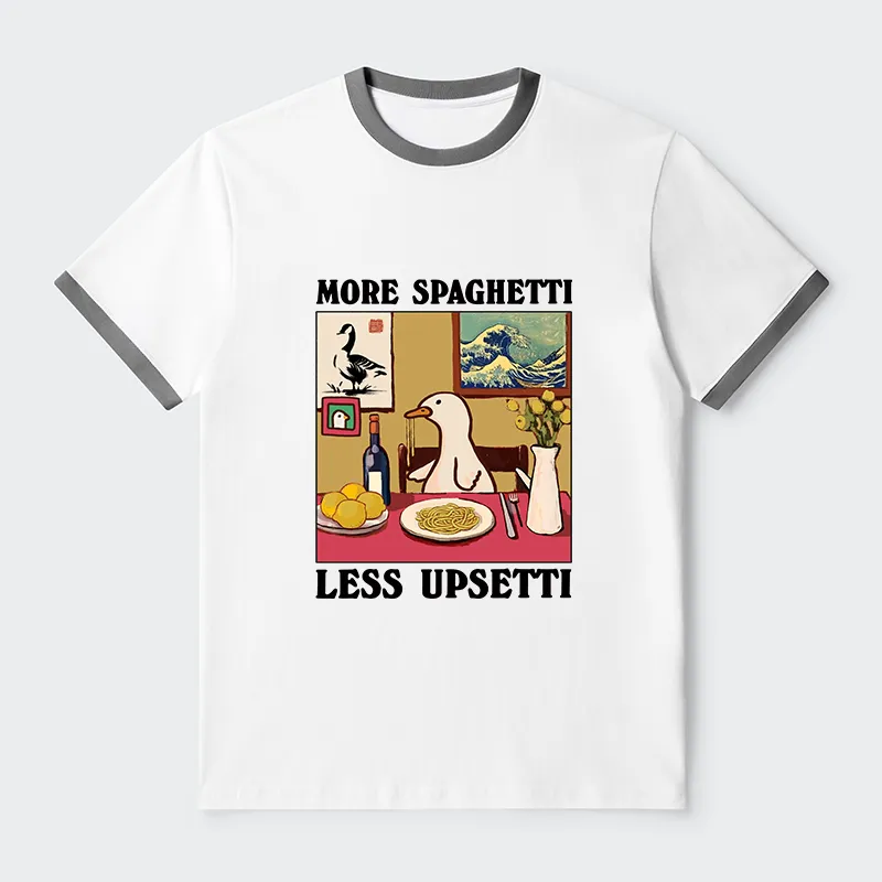 Tokyo-Tiger More Spaghetti Less Upsetti Goose Contrast Trim T-Shirt