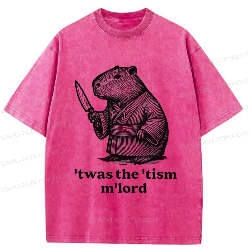 Tokyo-Tiger Focused Capybara Samurai Washed T-Shirt