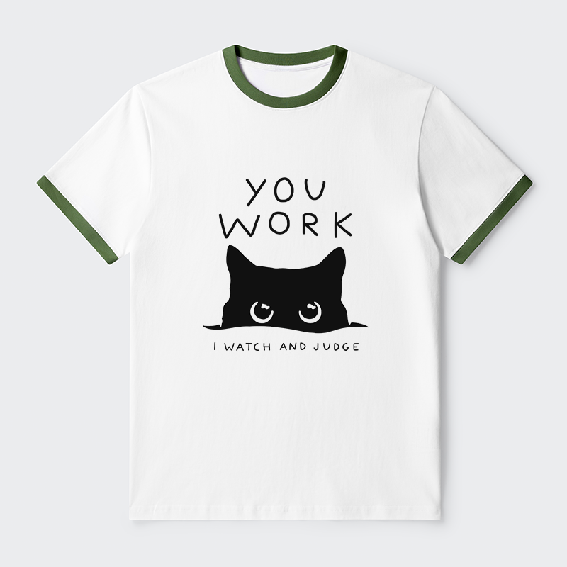 Tokyo-Tiger A Cat That Spies Contrast Trim T-Shirt