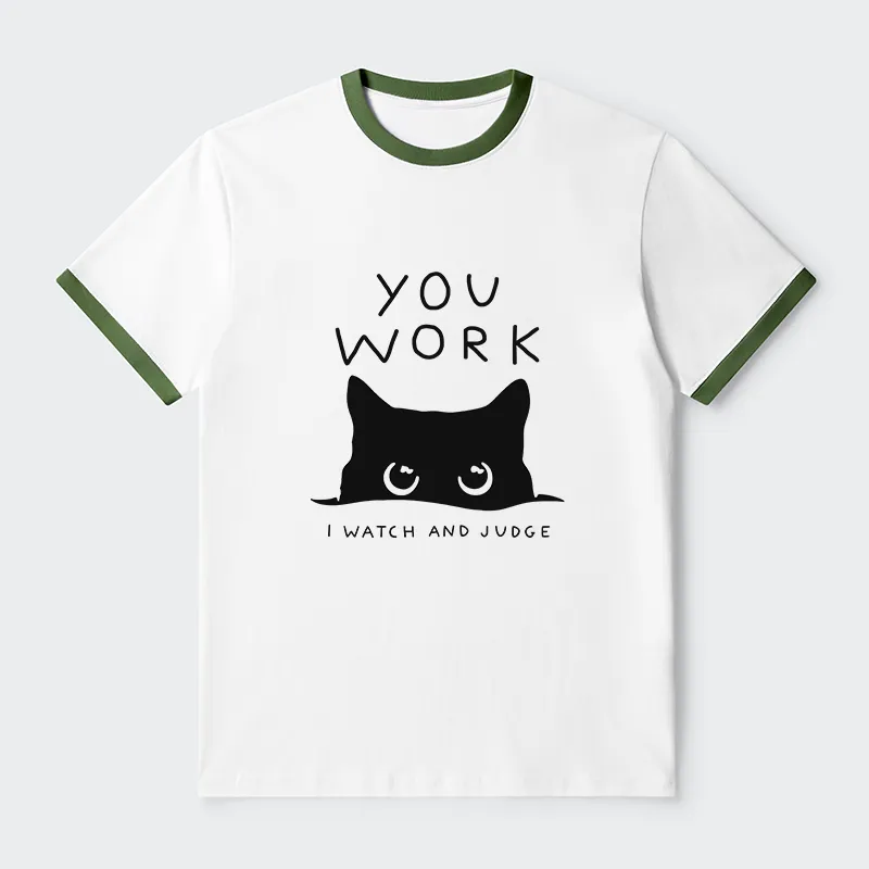 Tokyo-Tiger A Cat That Spies Contrast Trim T-Shirt