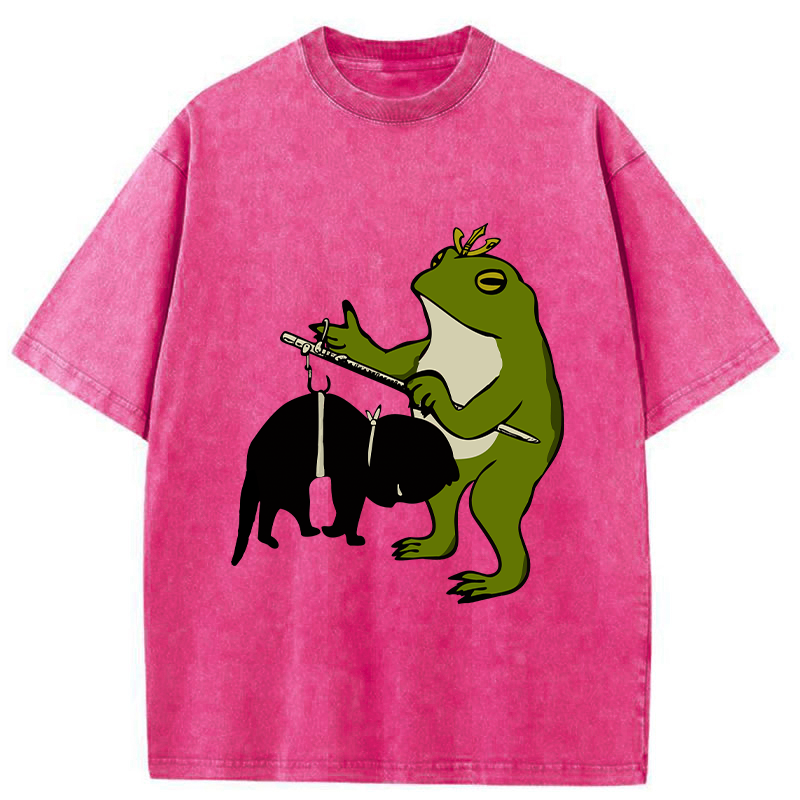 Tokyo-Tiger How Heavy Is This Cat Washed T-Shirt