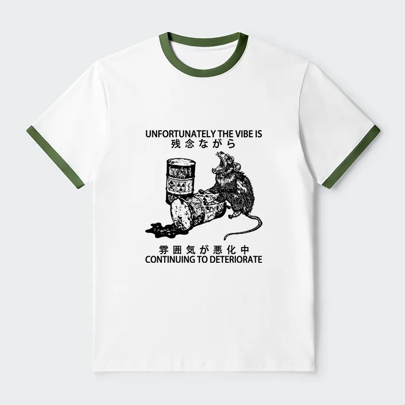 Tokyo-Tiger The Vibe Is Continuing To Deteriorate Contrast Trim T-Shirt