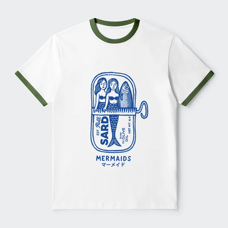Tokyo-Tiger Mermaid Can Contrast Trim T-Shirt