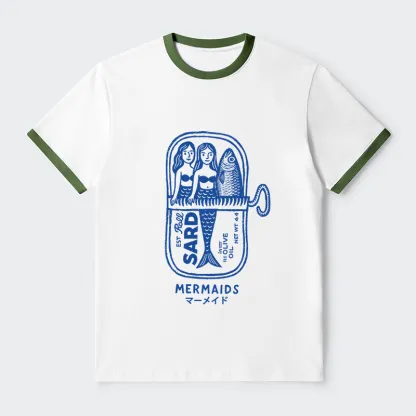 Tokyo-Tiger Mermaid Can Contrast Trim T-Shirt
