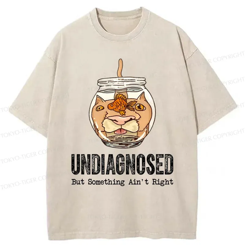 Tokyo-Tiger Weird Cat Washed T-Shirt