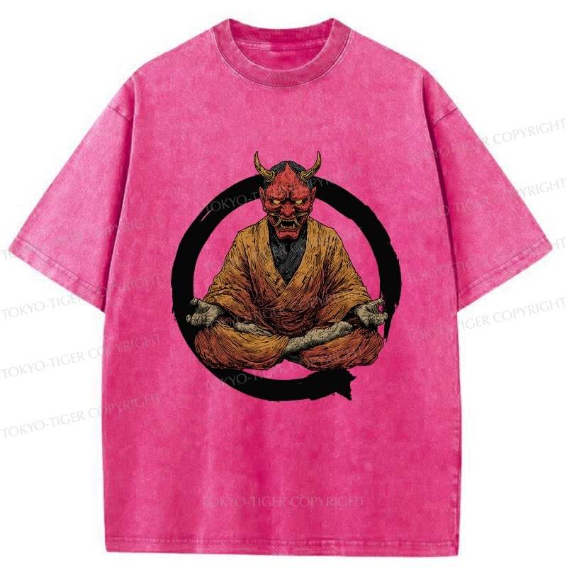 Tokyo-Tiger Zen Japanese Yokai Washed T-Shirt