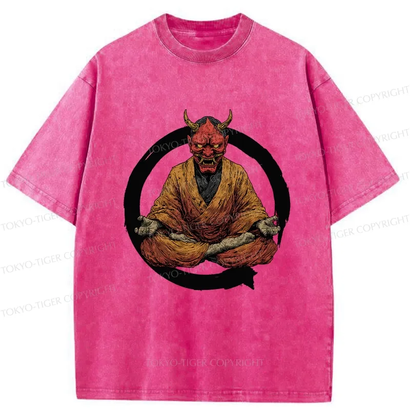 Tokyo-Tiger Zen Japanese Yokai Washed T-Shirt