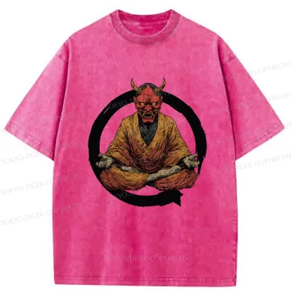 Tokyo-Tiger Zen Japanese Yokai Washed T-Shirt